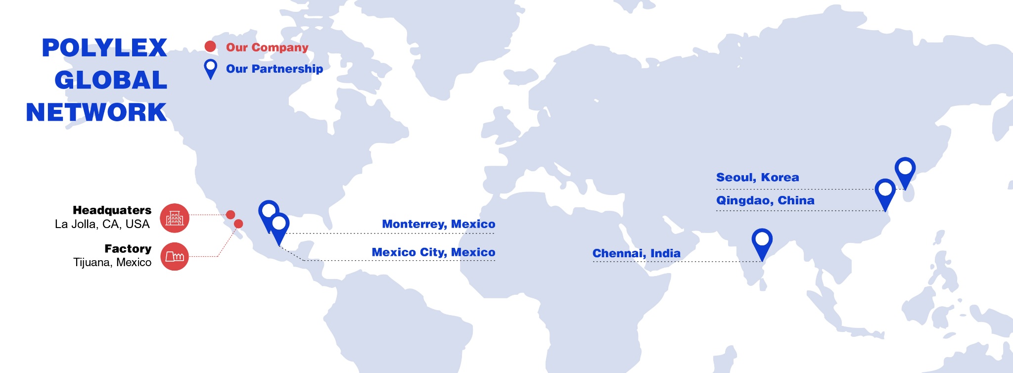 Polylex global network with company and partnership locations